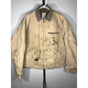 Vintage Carhartt Tan Detroit Jacket Sz XL Made USA Blanket Lining J97 SDL THRASH